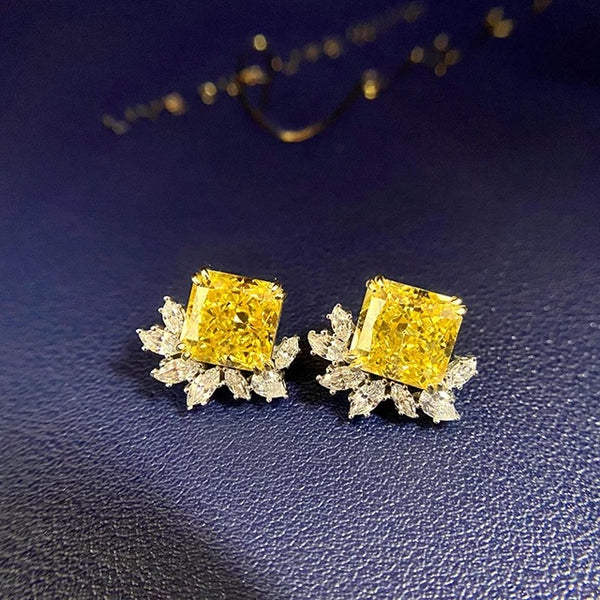 Macaron” sterling silver simulated yellow diamond studs – Gemma