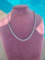 Sterling silver heart shape cz diamond tennis necklace