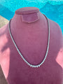 Sterling silver Riviera cz diamond tennis necklace