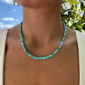 Turquoise & gole beaded necklace