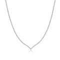 Sterling silver V shape cz diamond tennis necklace