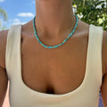 Turquoise & gole beaded necklace