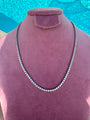 Sterling silver bezel cz diamond tennis necklace