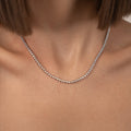 Sterling silver bezel cz diamond tennis necklace