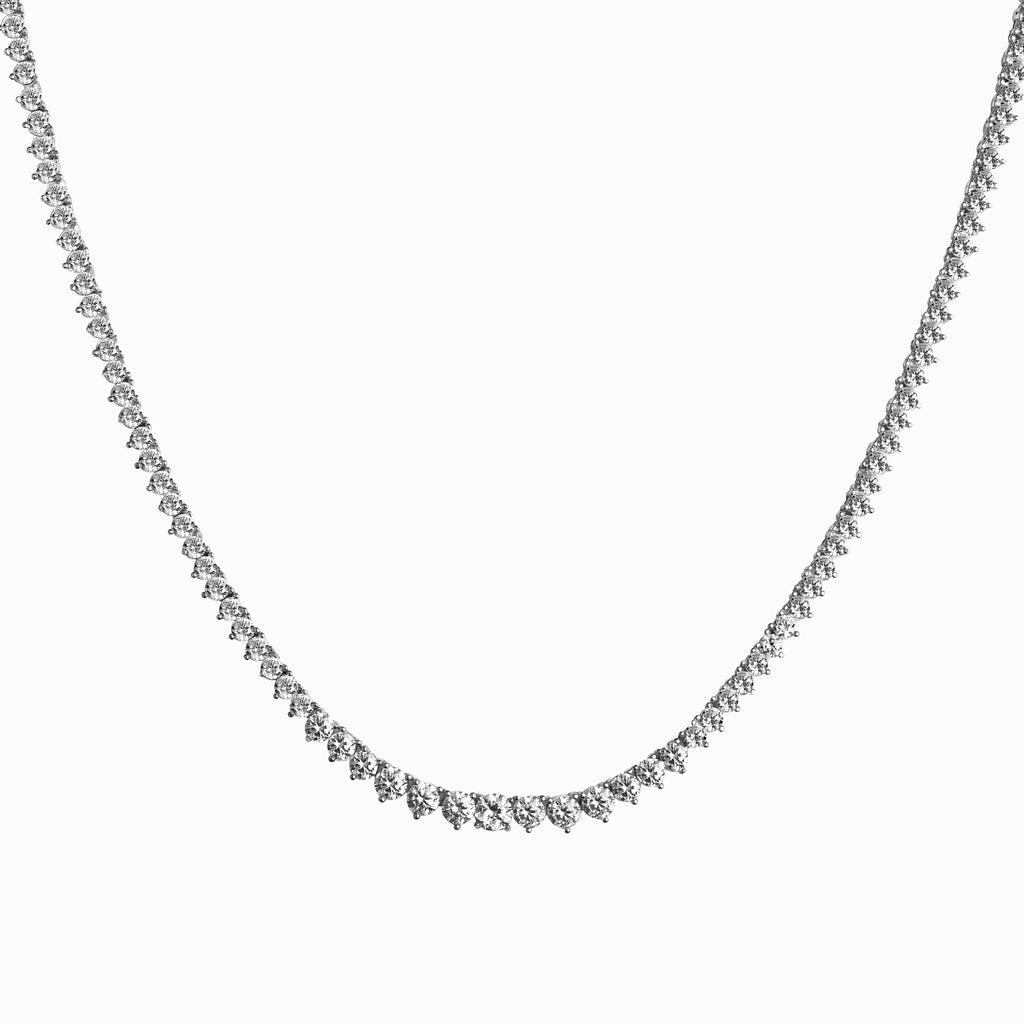 Sterling silver Riviera cz diamond tennis necklace