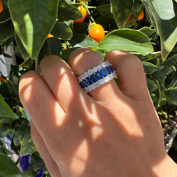 Cz and deals sapphire eternity band