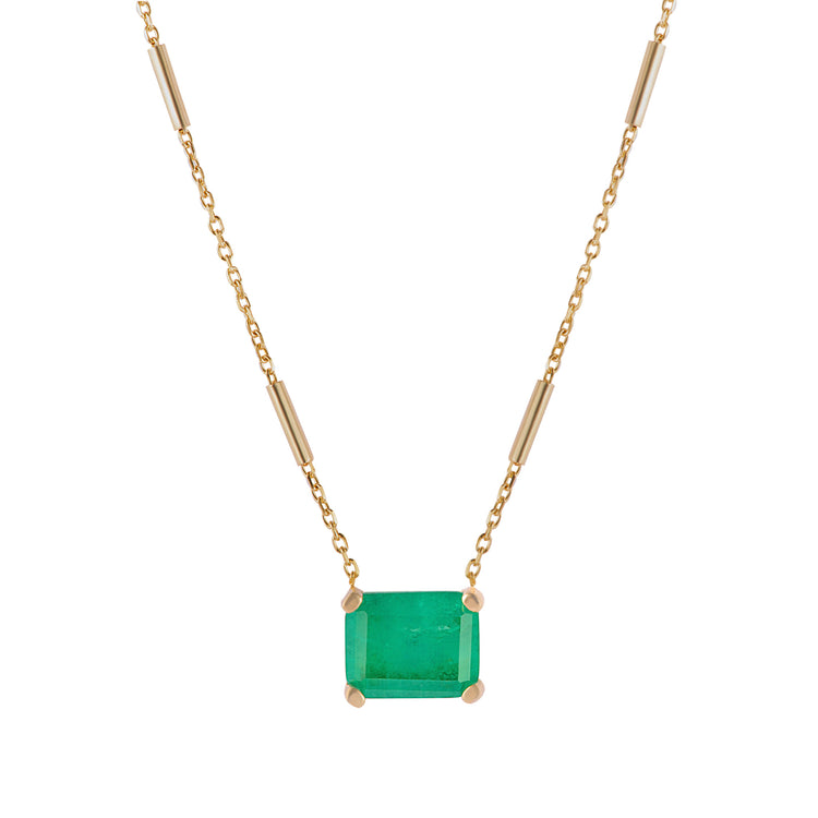 Gold plated emerald on sale necklace