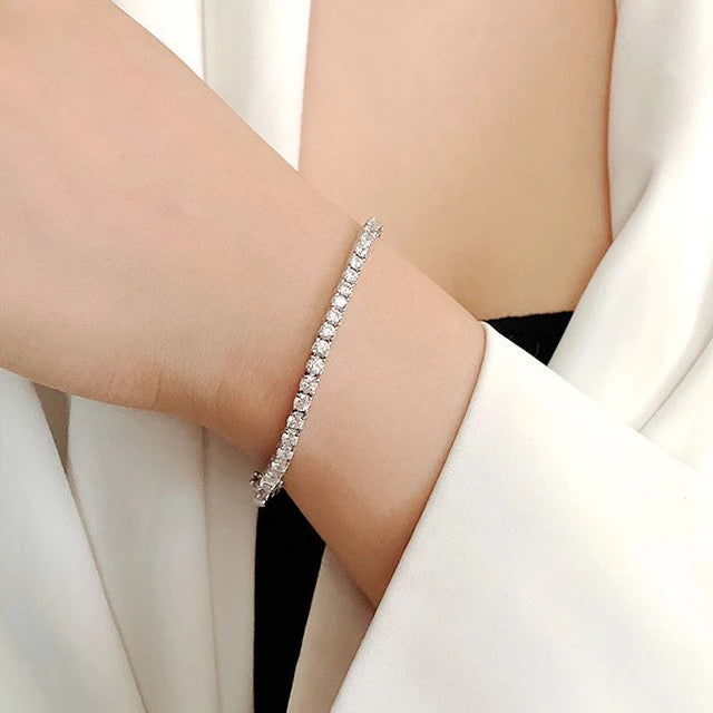 Women's 4mm Tennis Bracelet - White Gold – Huerta Jewelry