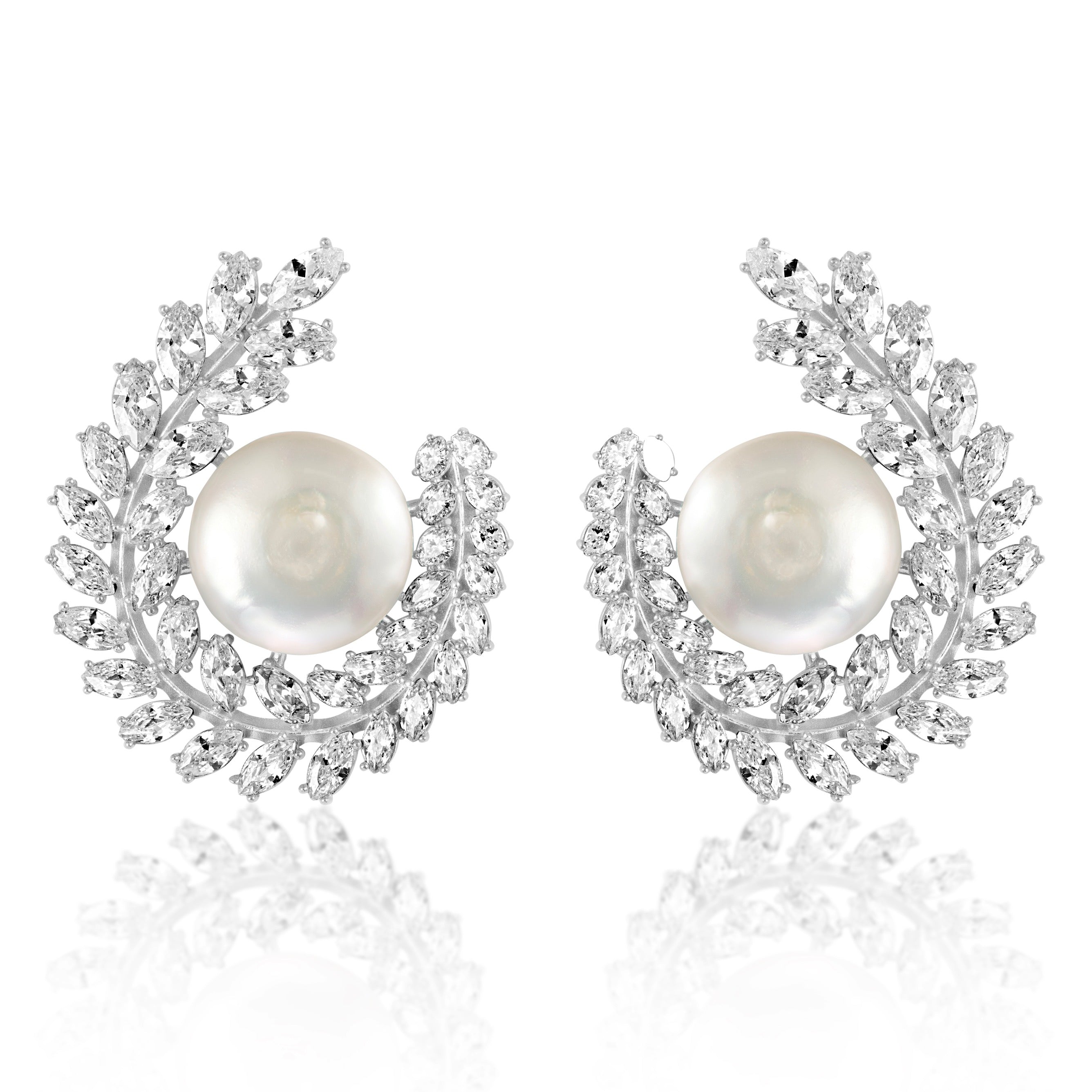 Perla Sterling silver & baroque pearl statement earrings