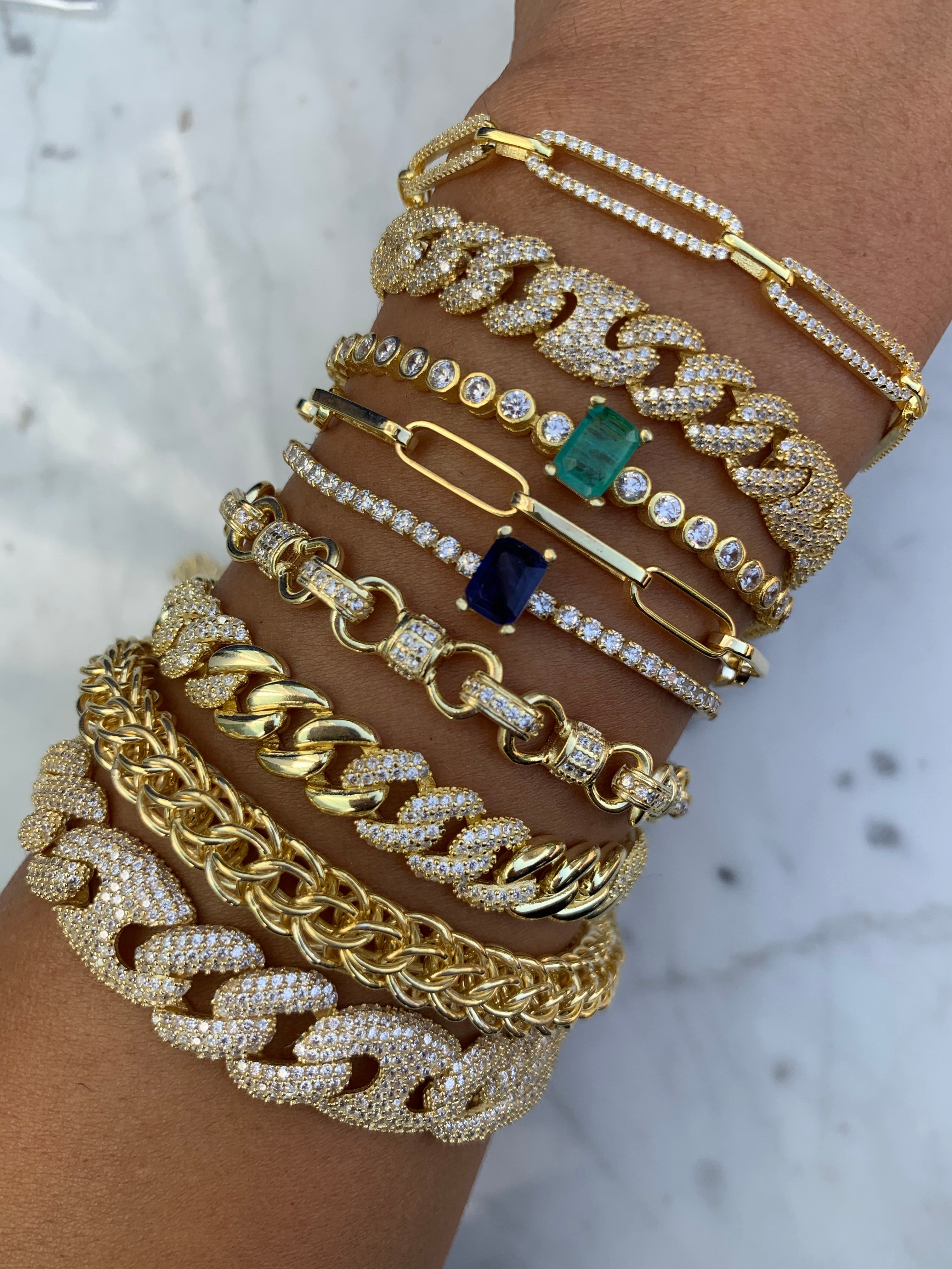 Tezza Paperclip Chain Bracelet w/ Diamond Initial Charm – RW Fine Jewelry