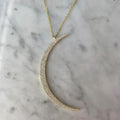 Silver gold plated crescent moon necklace