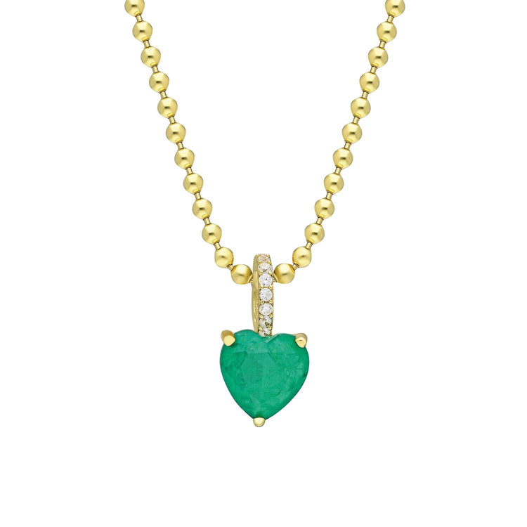 Heart Emerald Sterling Silver Necklace - Walmart.com