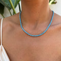 Sterling silver turquoise tennis necklace