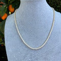 Silver gold plated cz diamond tennis necklace