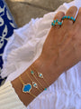 Silver gold plated dainty turquoise eye bracelet